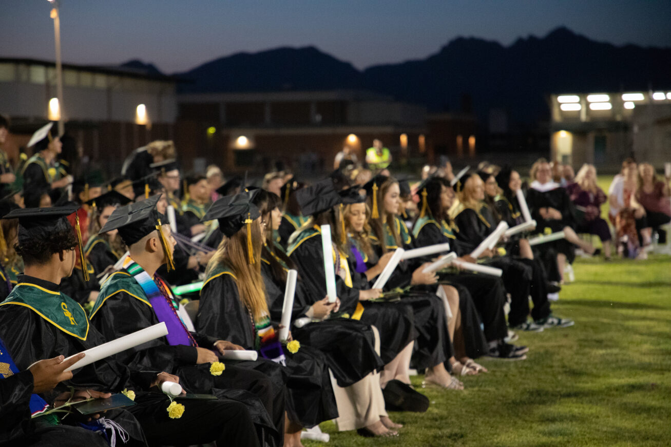 Santa Rita grads sit listening to the ceremony